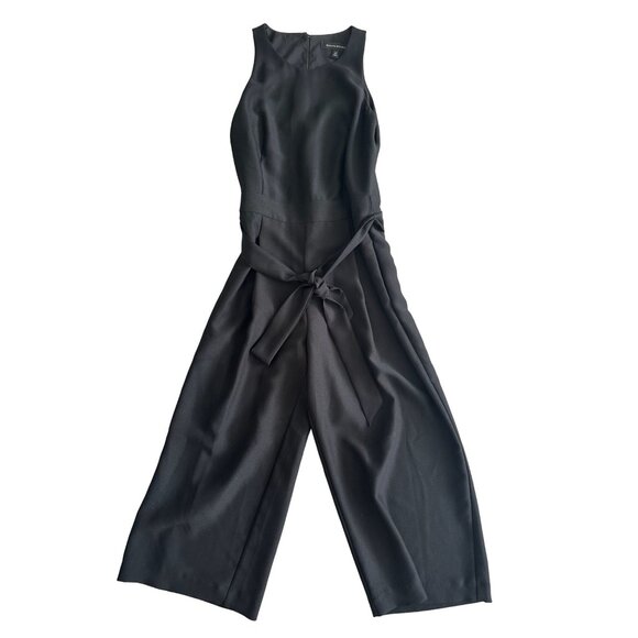 BANANA REPUBLIC Black Crop Wide Leg Jumpsuit Size 0P - Picture 1 of 7
